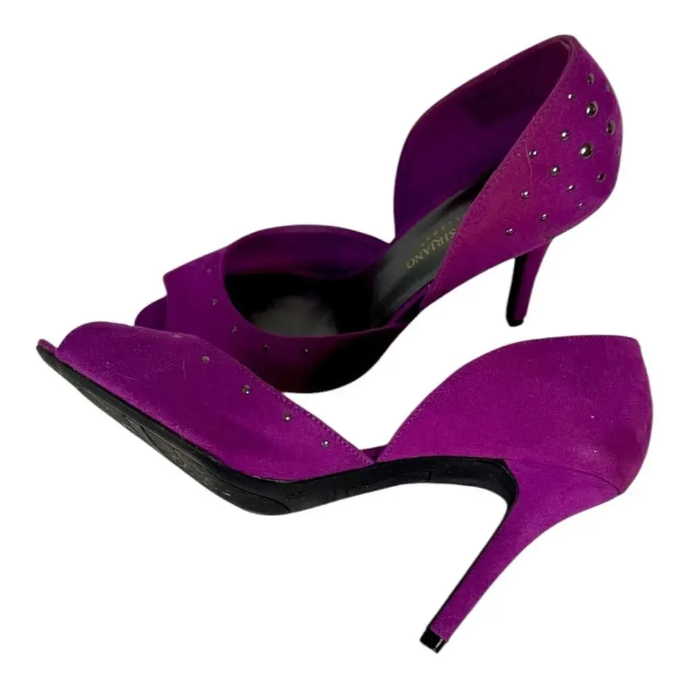 Christian Siriano Purple Stud Open Toe Women’s heels Size 7.5